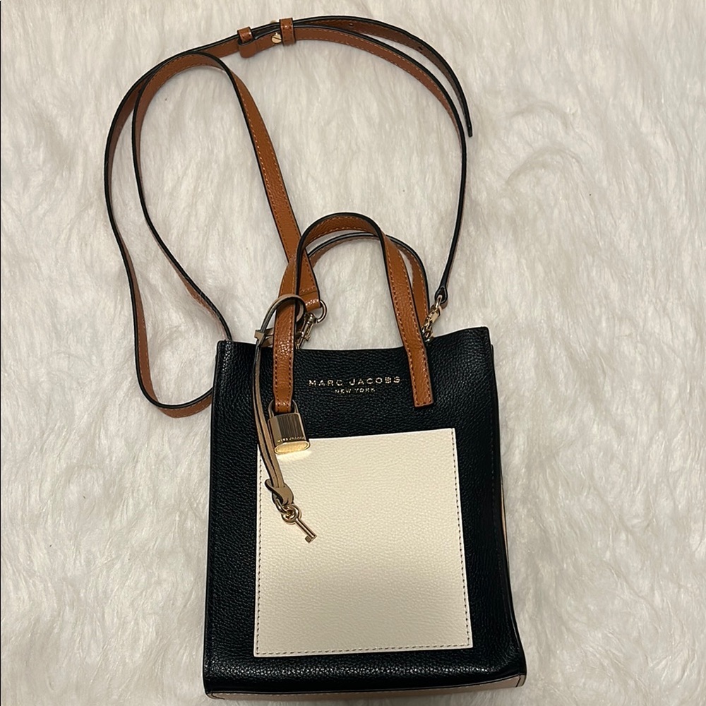 Marc Jacobs Tricolor Black, Cream, and Tan Crossbody Bag